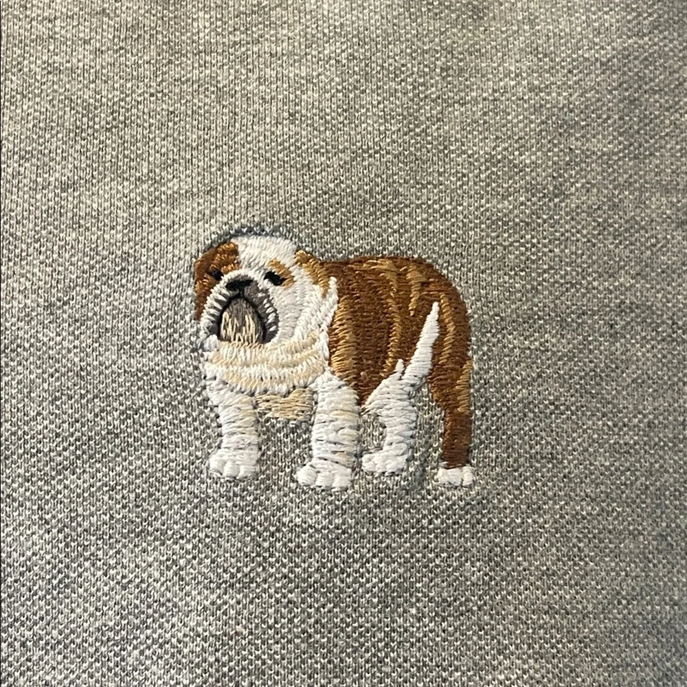 Ralph Lauren Gray Polo Shirt with Embroidered Dog